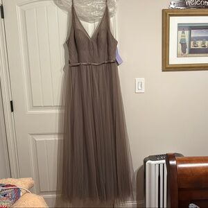 Elegant Brown Tulle Gown